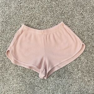 John Galt by Brandy Melville Pale Pink Waffle Lounge Shorts